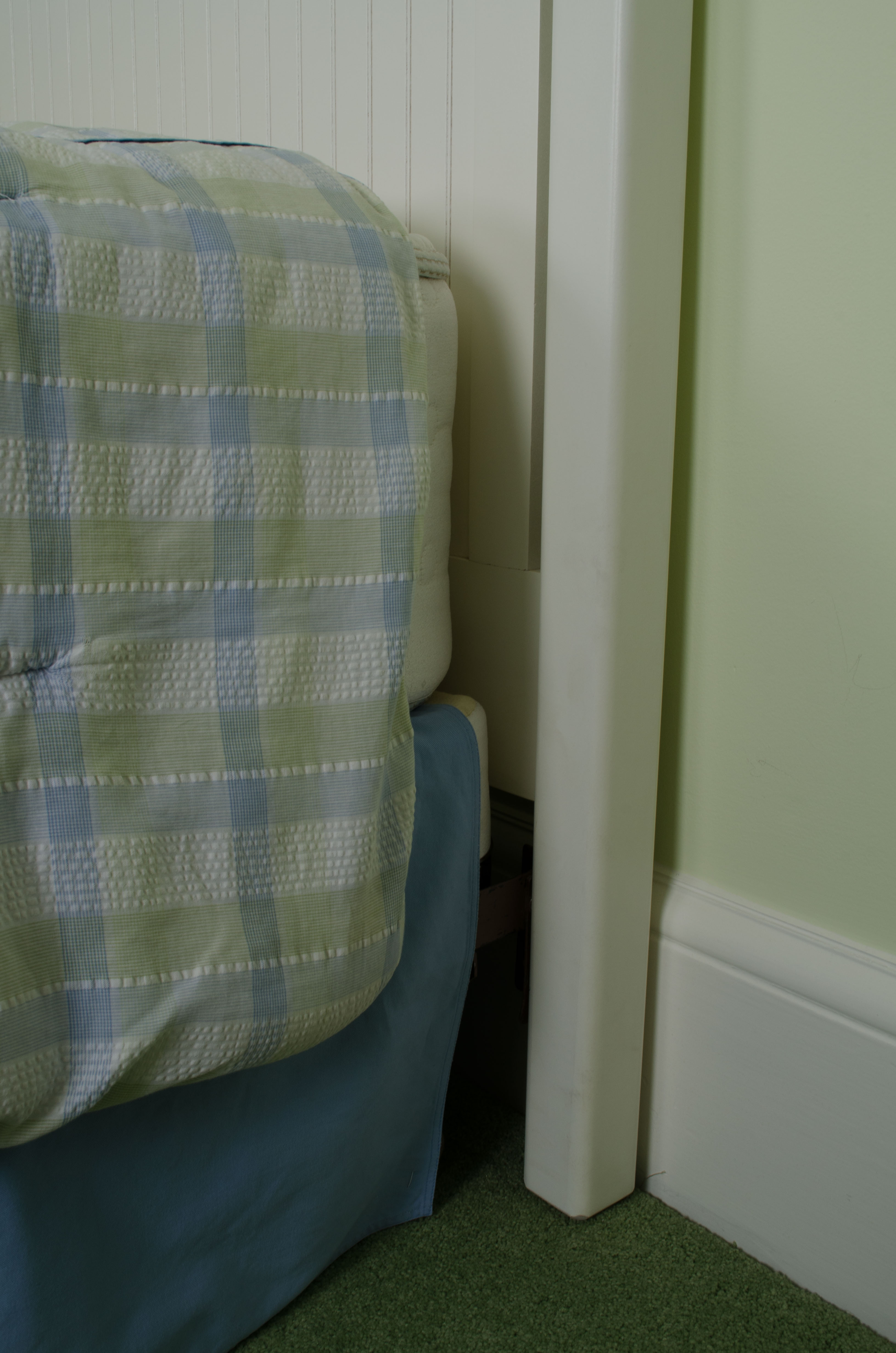 White Beadboard Full Headboard