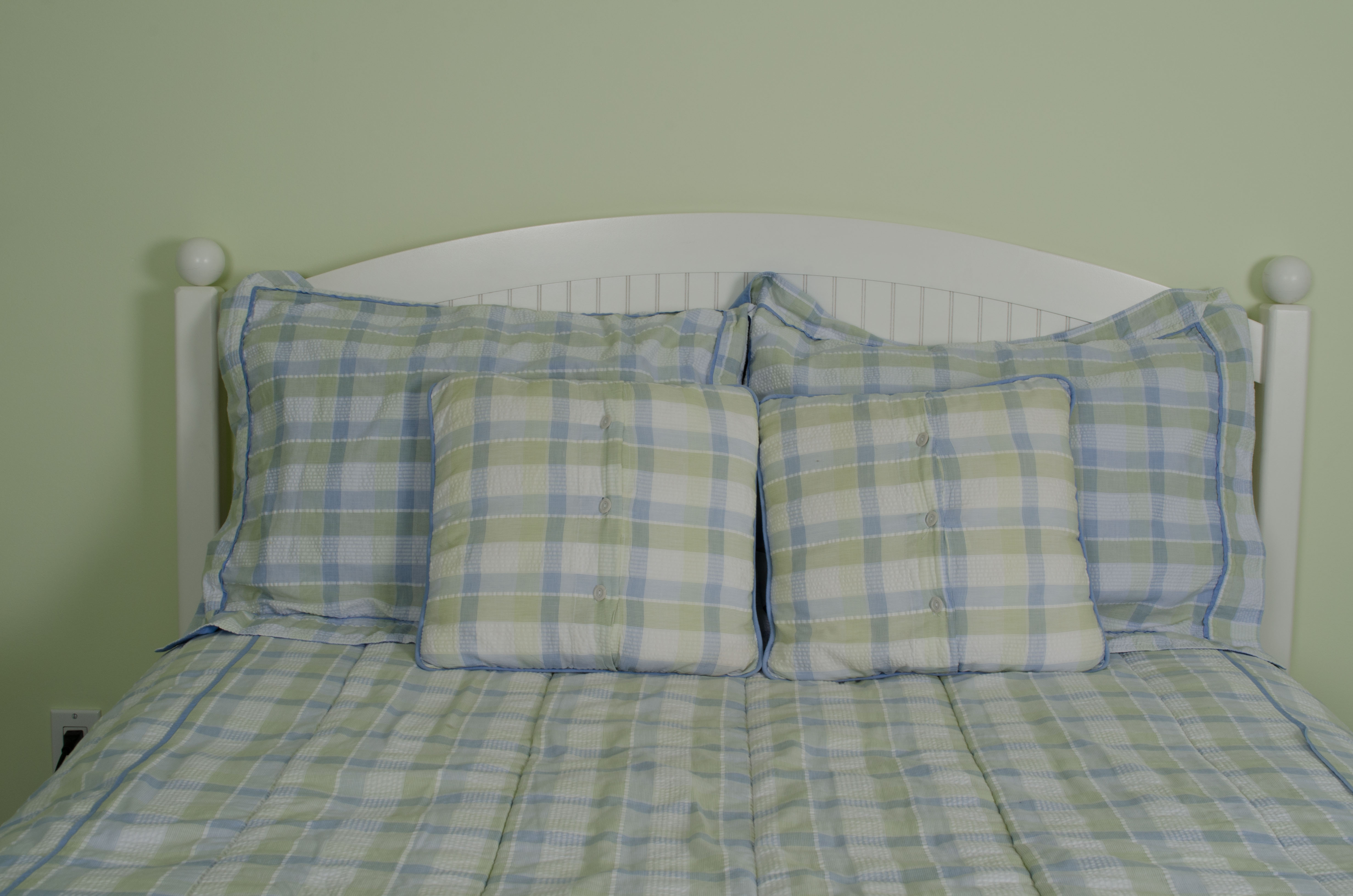 White Beadboard Full Headboard