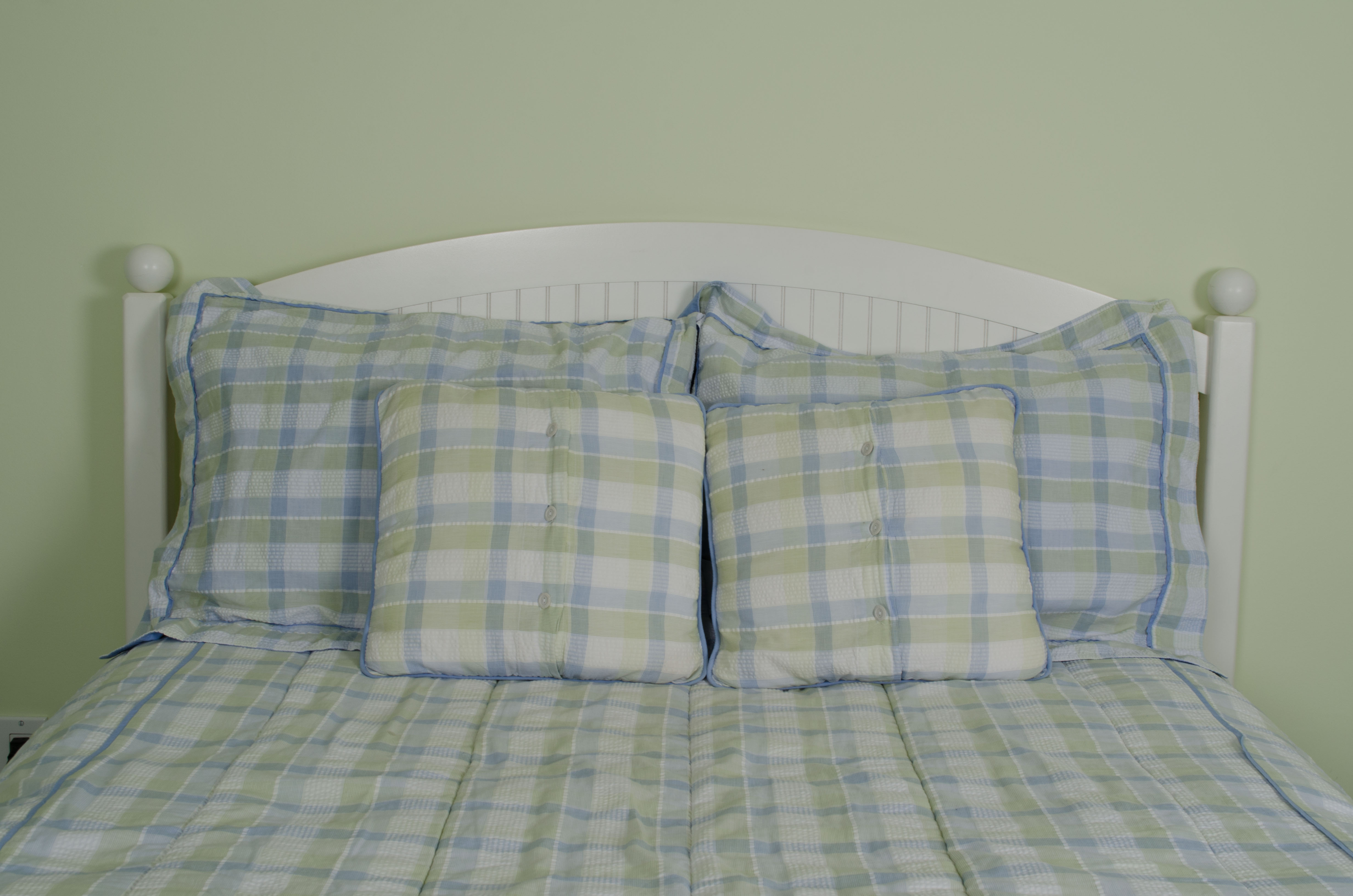 White Beadboard Full Headboard