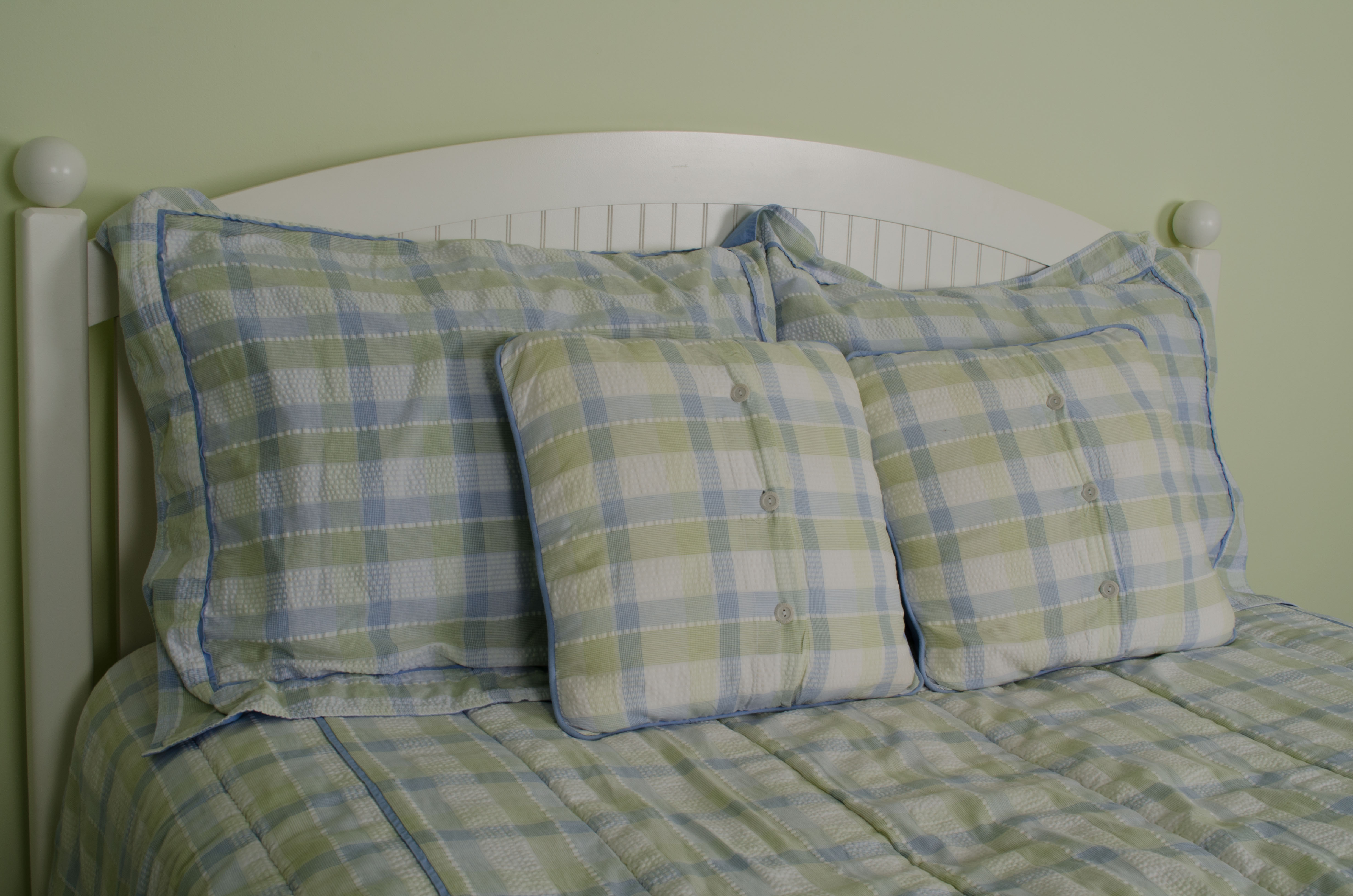 White Beadboard Full Headboard