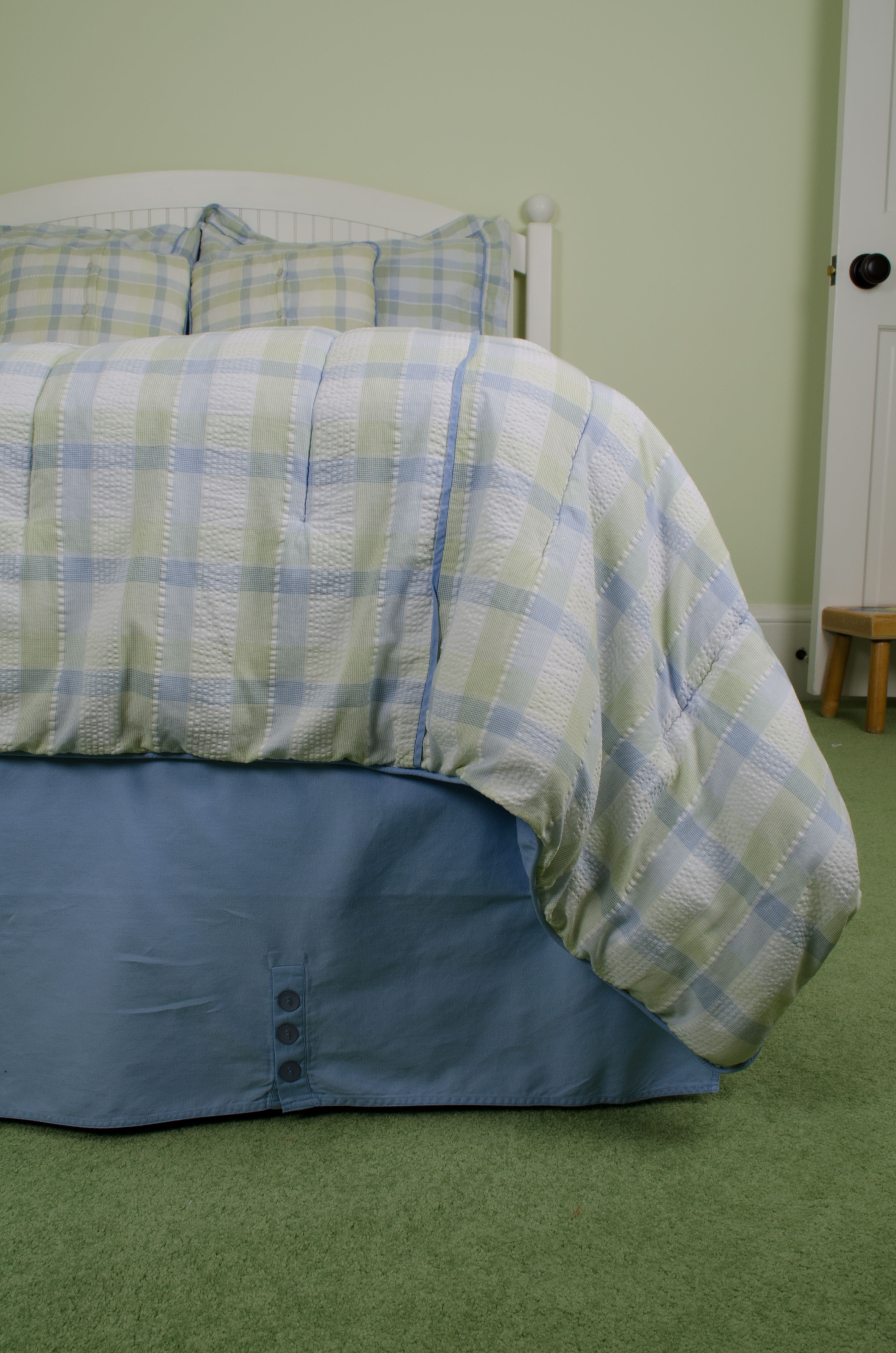 White Beadboard Full Headboard