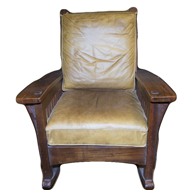 Leather Upholstered Rocking Chair