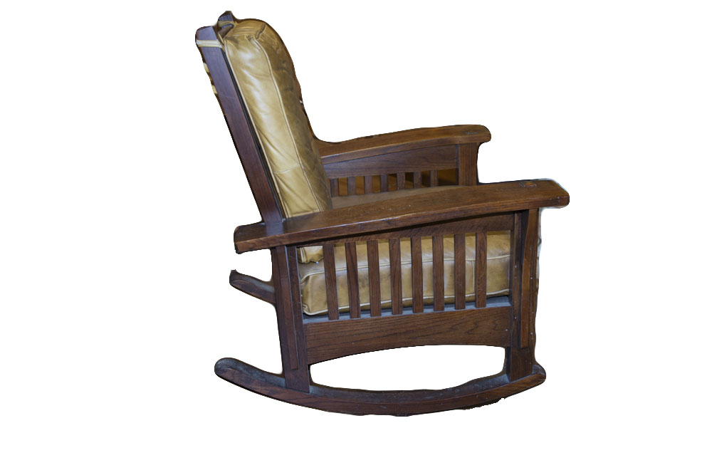 Leather Upholstered Rocking Chair