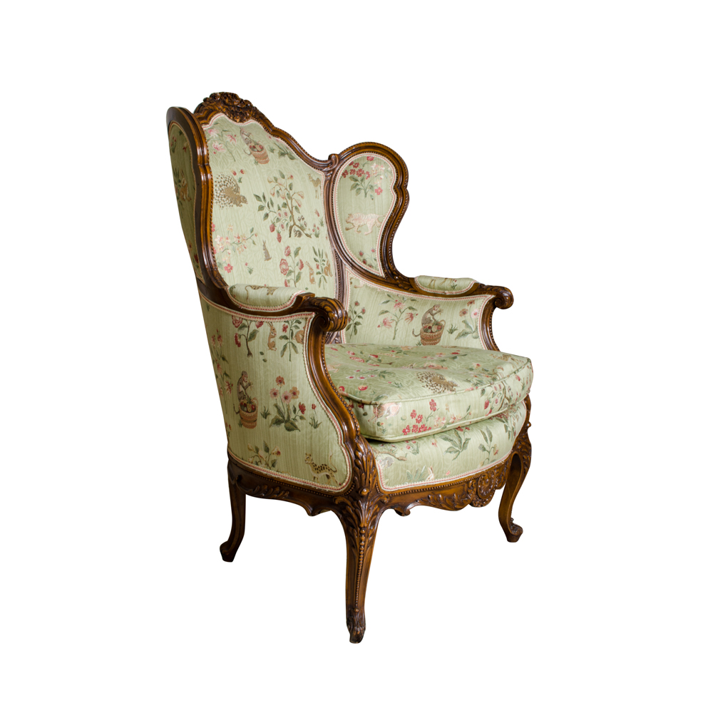 Vintage Louis XV Style WIng Chair