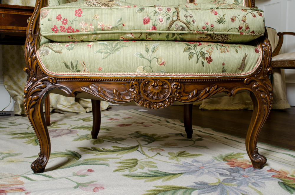 Vintage Louis XV Style WIng Chair