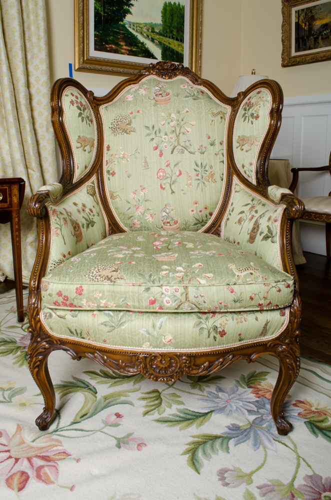 Vintage Louis XV Style WIng Chair
