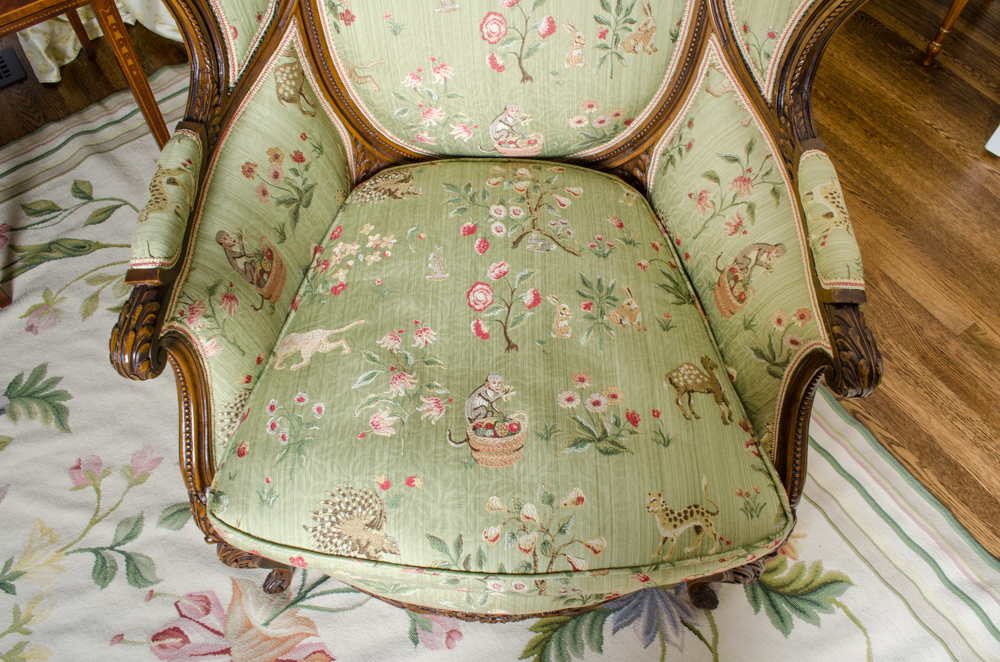 Vintage Louis XV Style WIng Chair