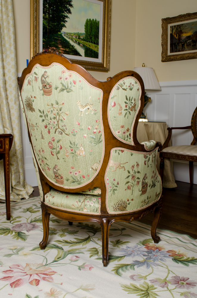 Vintage Louis XV Style WIng Chair