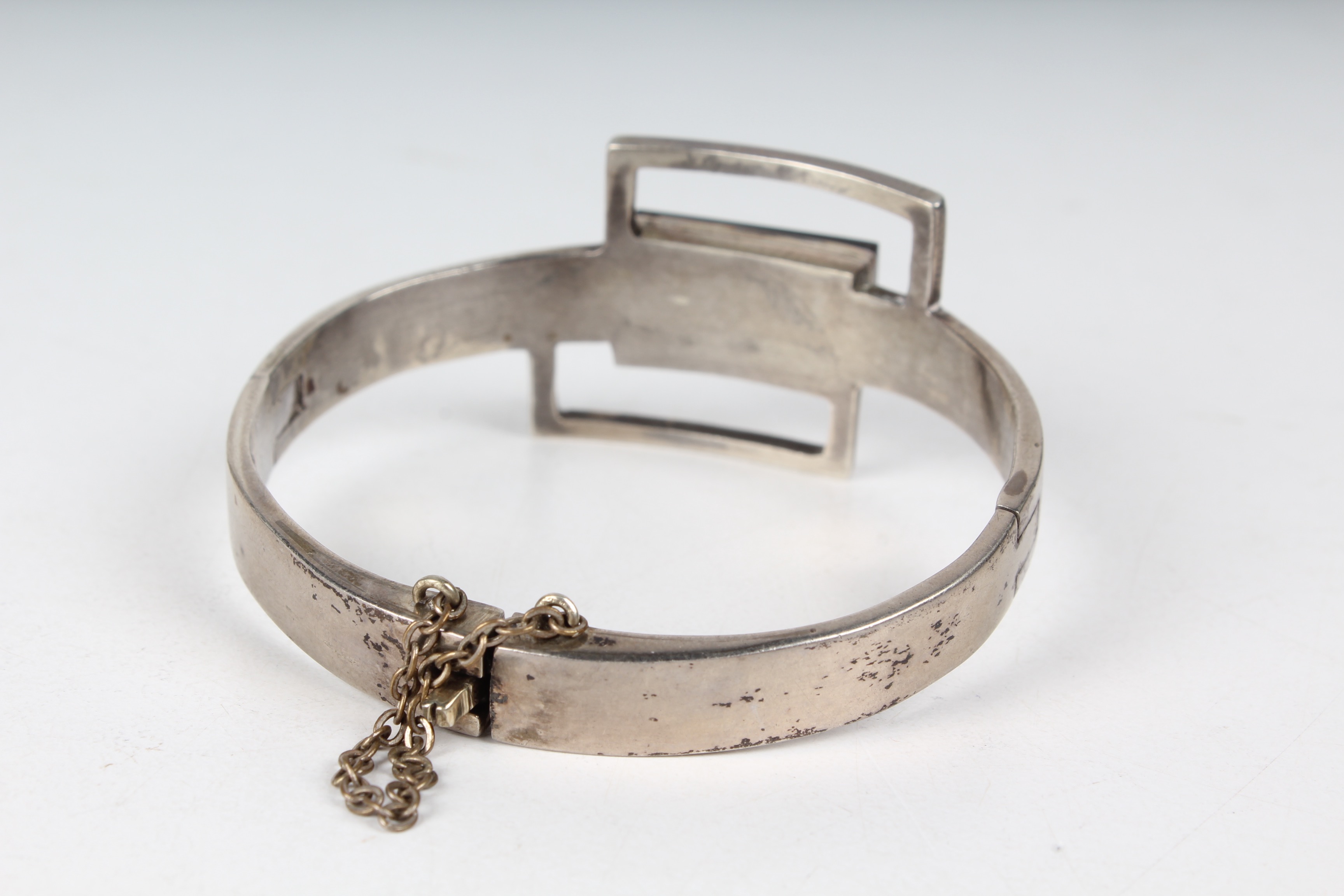 Sterling and Onyx Bangle Bracelet