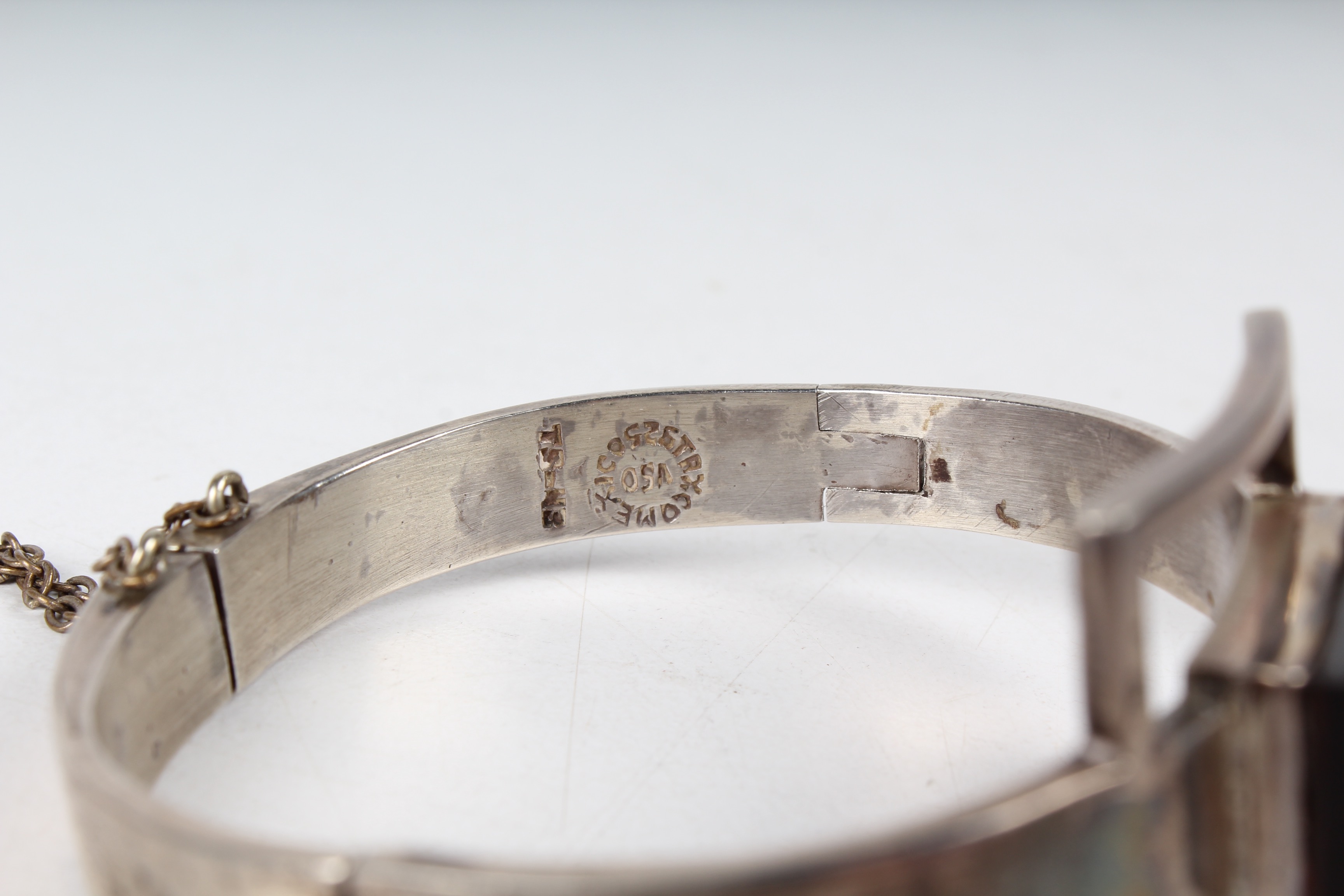 Sterling and Onyx Bangle Bracelet