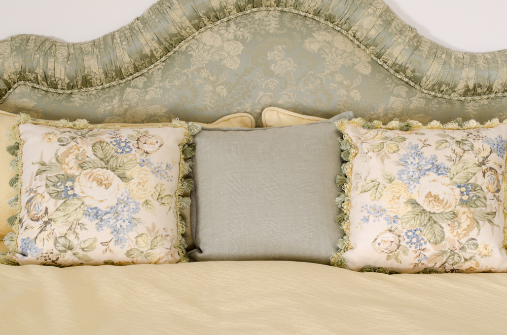 Custom King Floral Damask Headboard