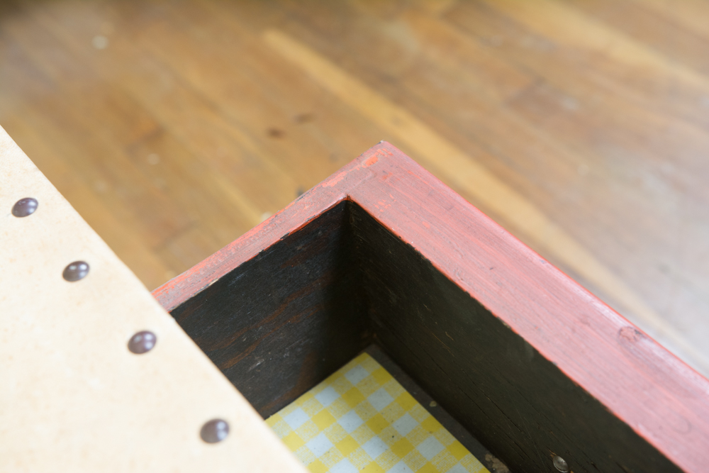 Wood Table with Upholstered Animal Hide Top