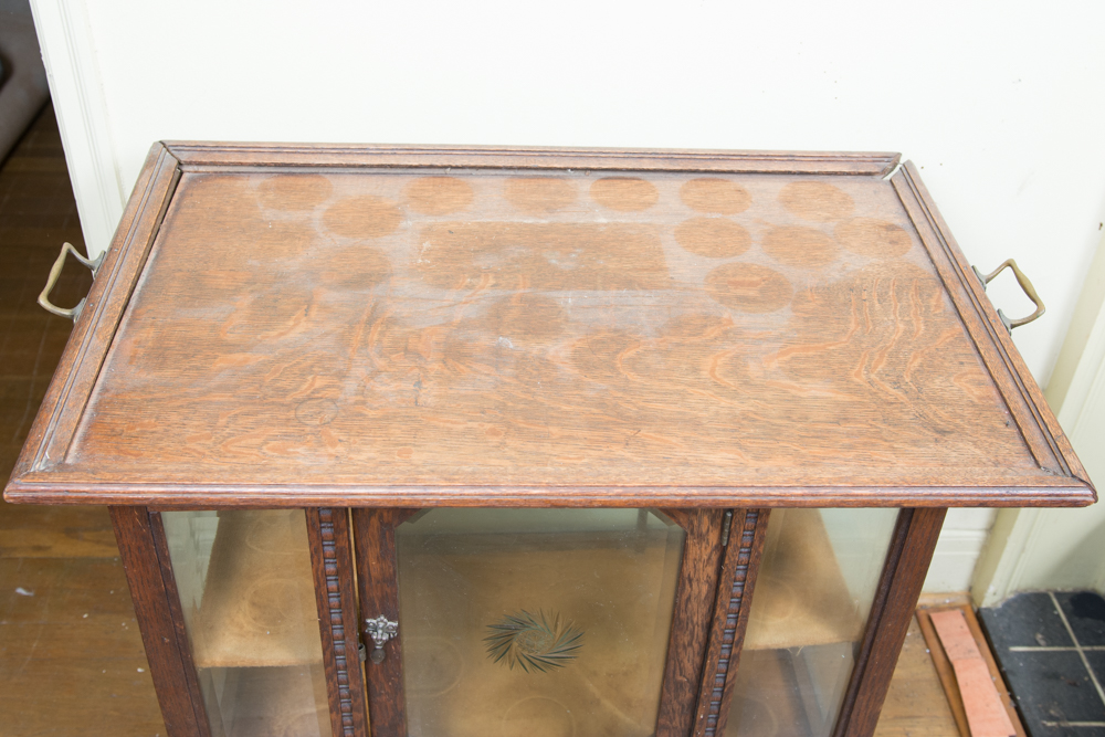 Antique Beverage Cabinet with Removable Tray Top