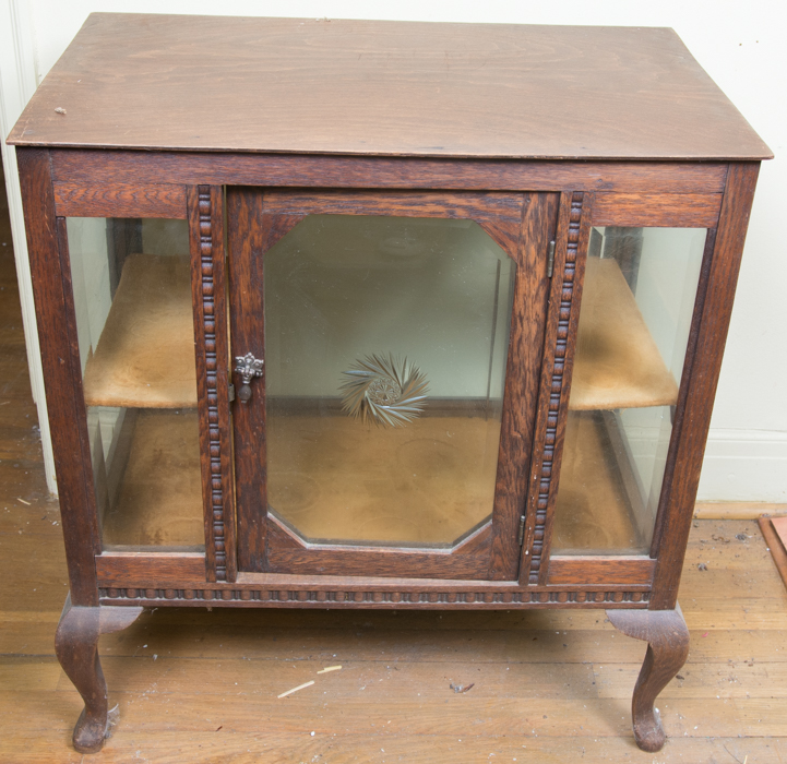 Antique Beverage Cabinet with Removable Tray Top