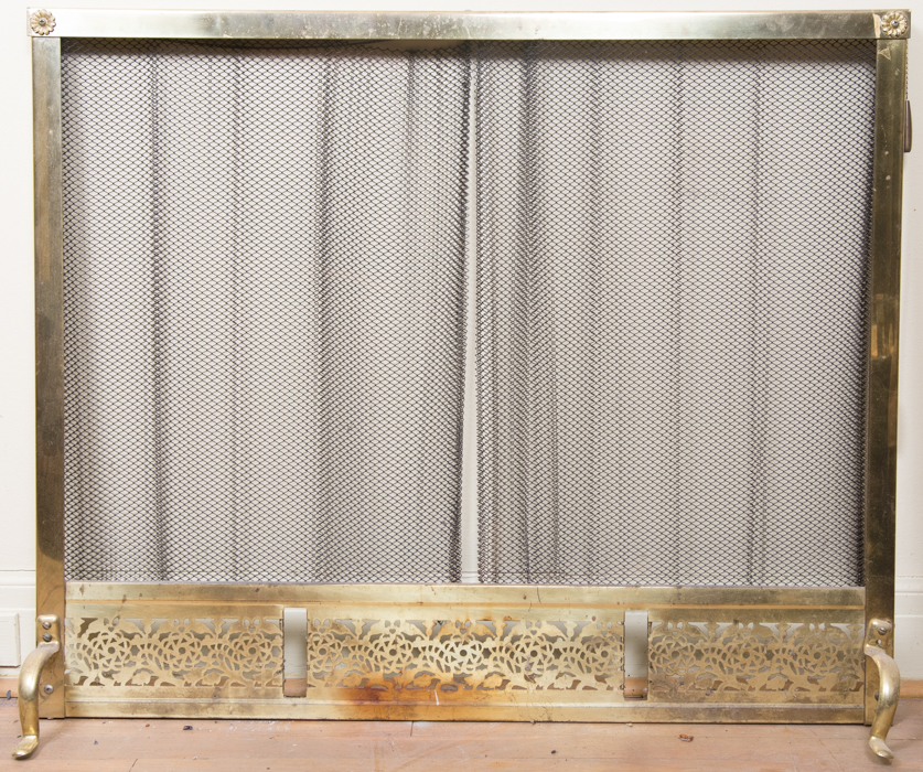 Brass Fireplace Tools and Fireplace Screen