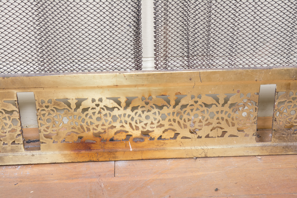 Brass Fireplace Tools and Fireplace Screen