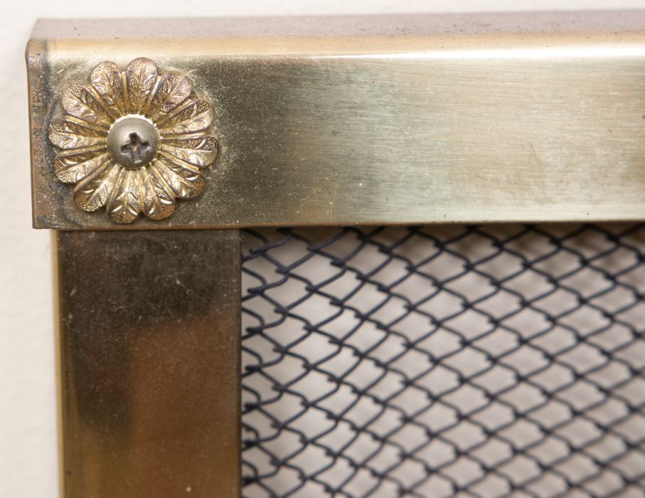 Brass Fireplace Tools and Fireplace Screen