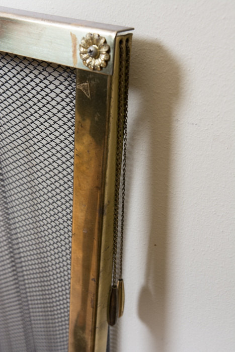 Brass Fireplace Tools and Fireplace Screen