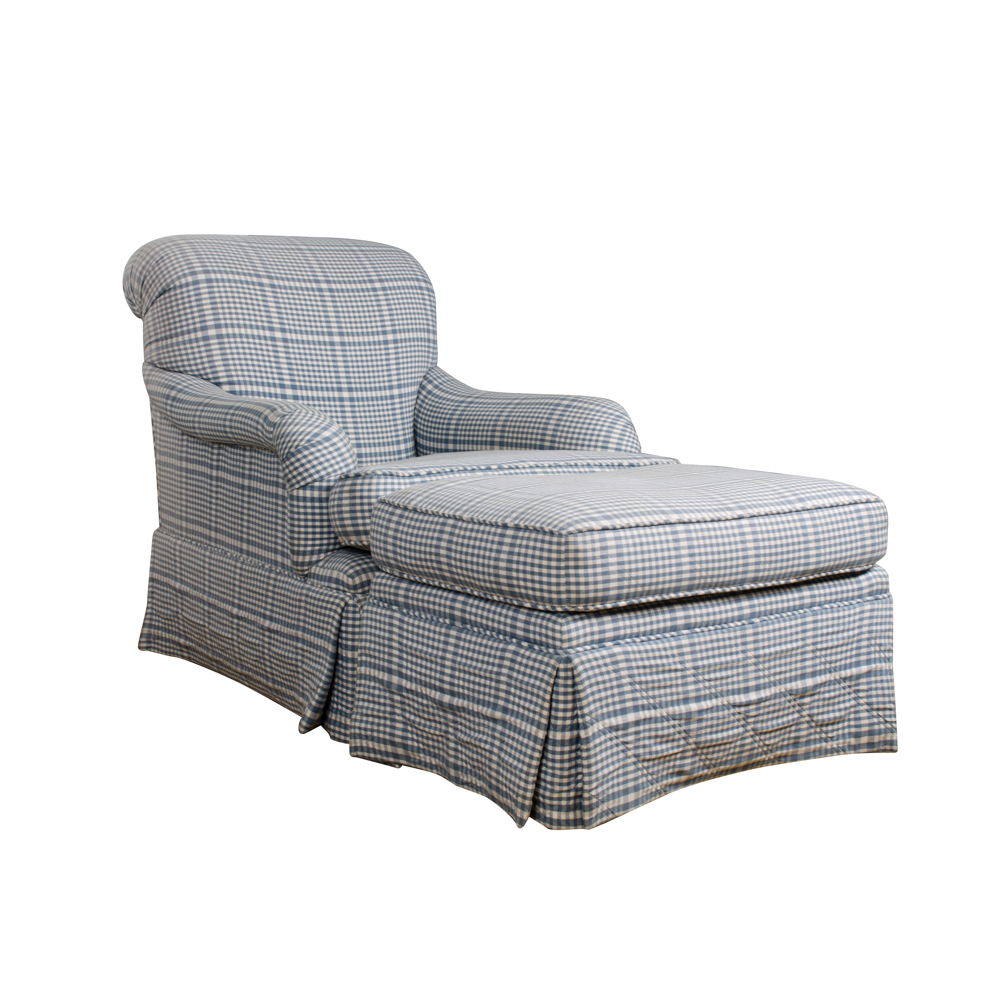 Blue Plaid Club Chair