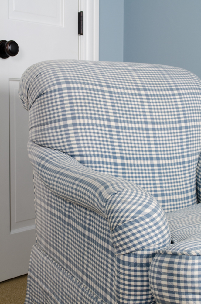 Blue Plaid Club Chair