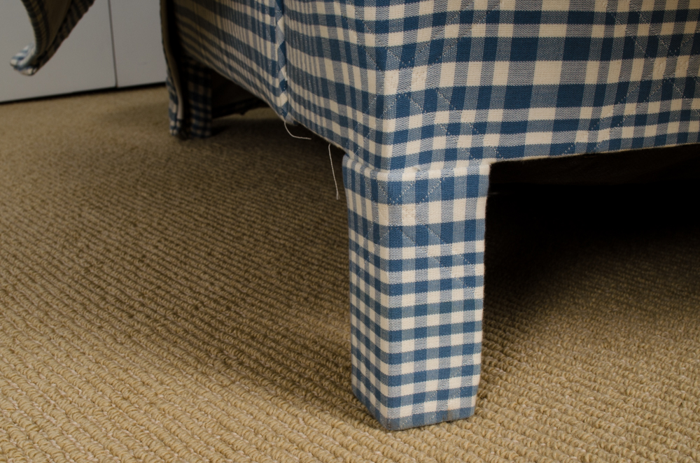 Blue Plaid Club Chair