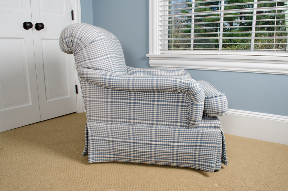 Blue Plaid Club Chair