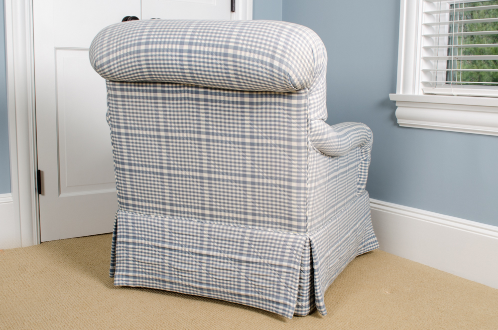 Blue Plaid Club Chair