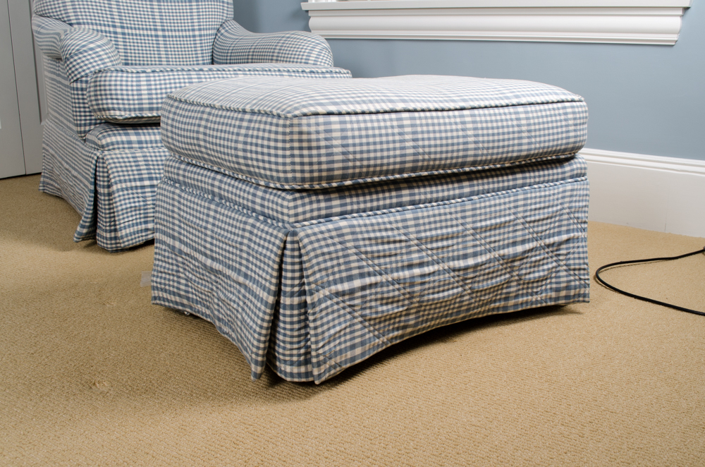 Blue Plaid Club Chair