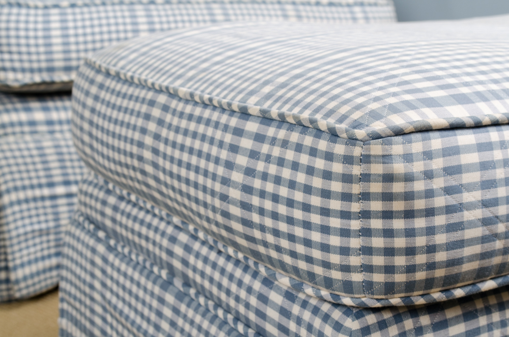 Blue Plaid Club Chair