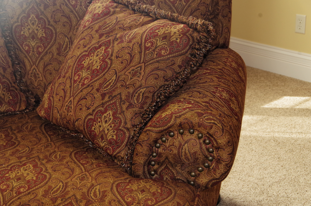 Bernhardt Oversized Red Chair and Ottoman