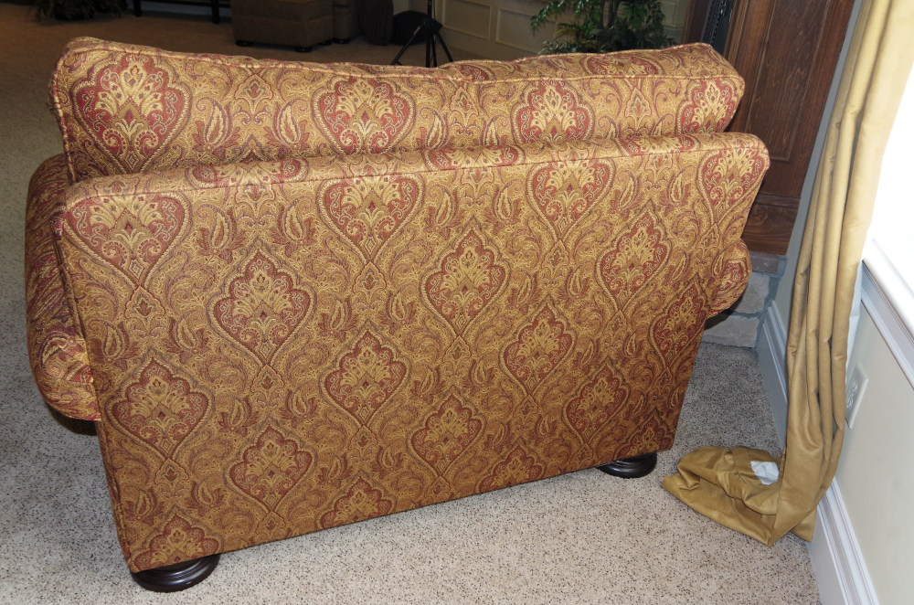 Bernhardt Oversized Red Chair and Ottoman