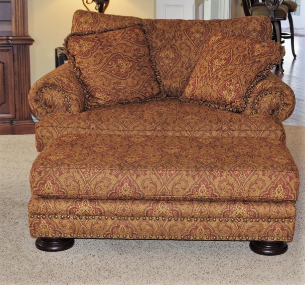 Bernhardt Oversize Red Chair and Ottoman