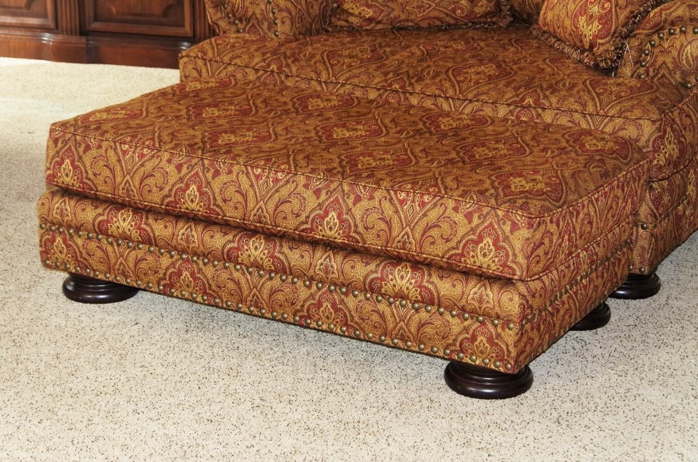 Bernhardt Oversize Red Chair and Ottoman