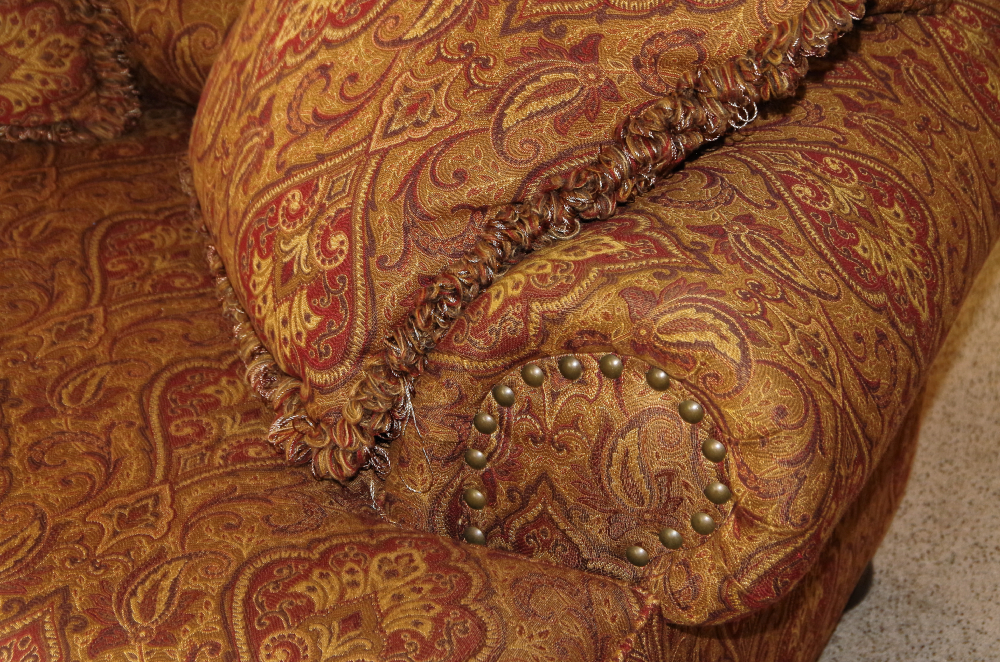 Bernhardt Oversize Red Chair and Ottoman