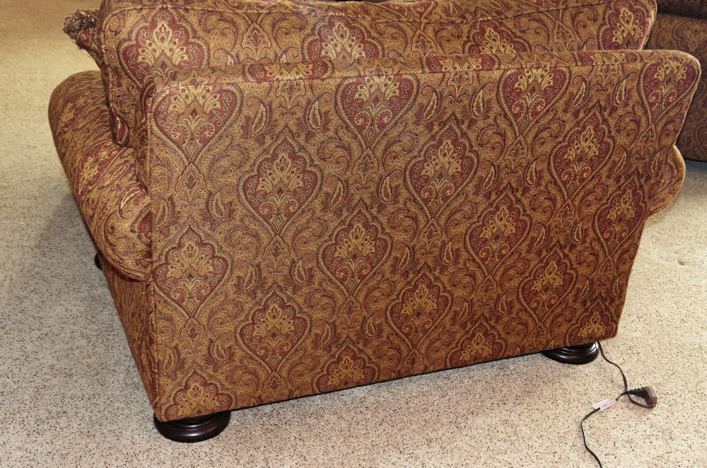 Bernhardt Oversize Red Chair and Ottoman