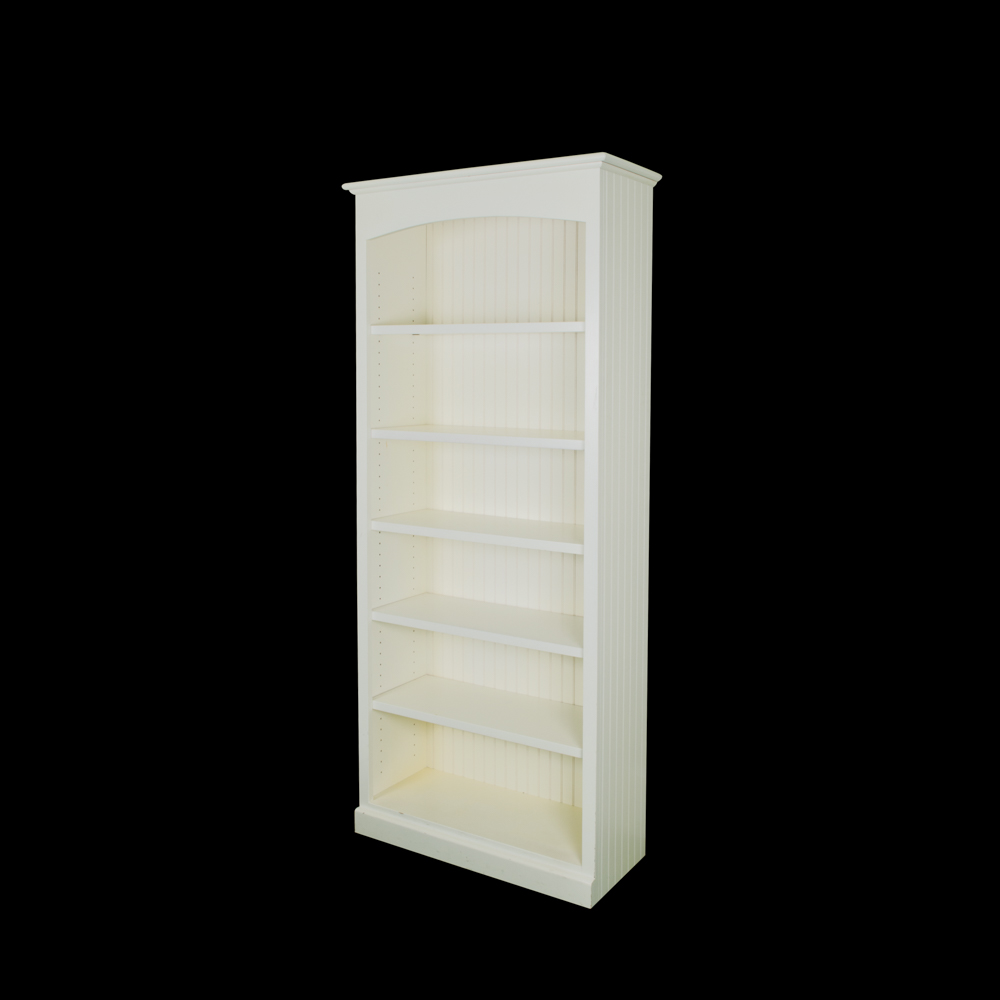 White Beadboard Wide Bookcase