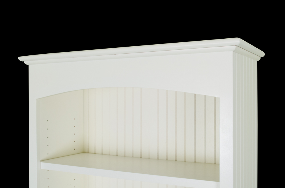 White Beadboard Wide Bookcase