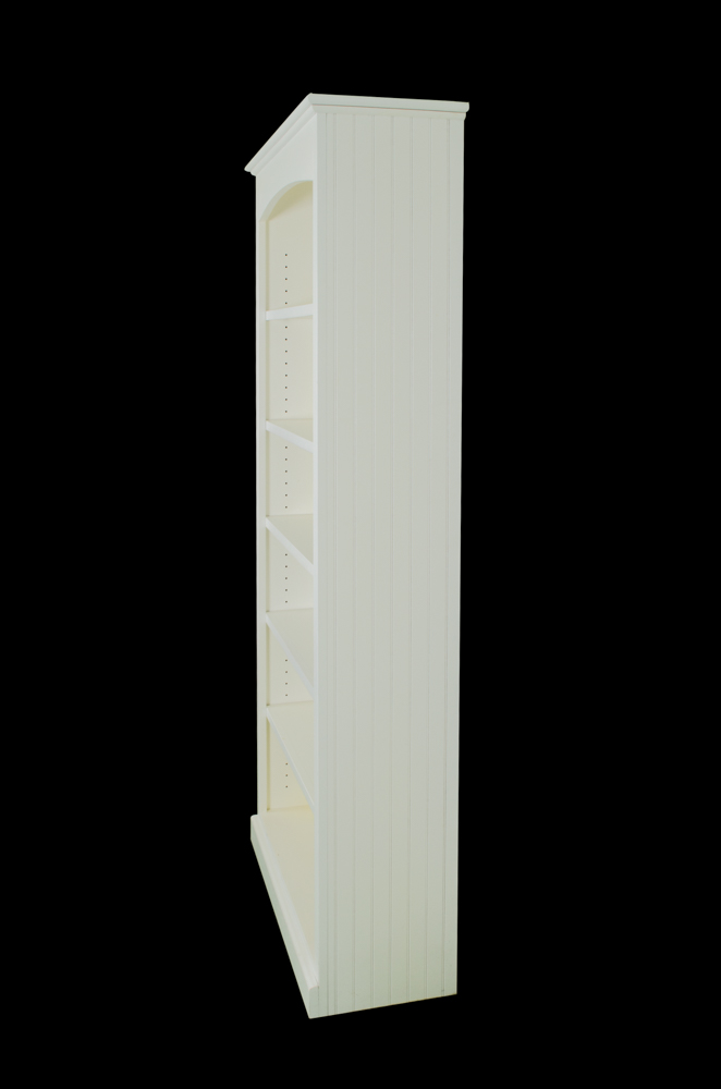 White Beadboard Wide Bookcase