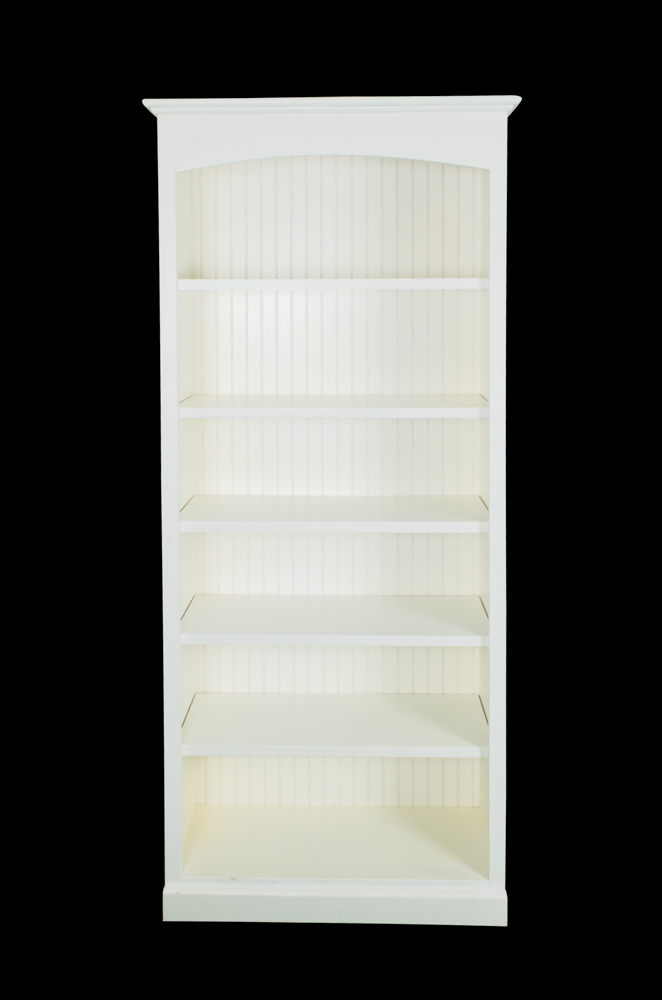 White Beadboard Wide Bookcase