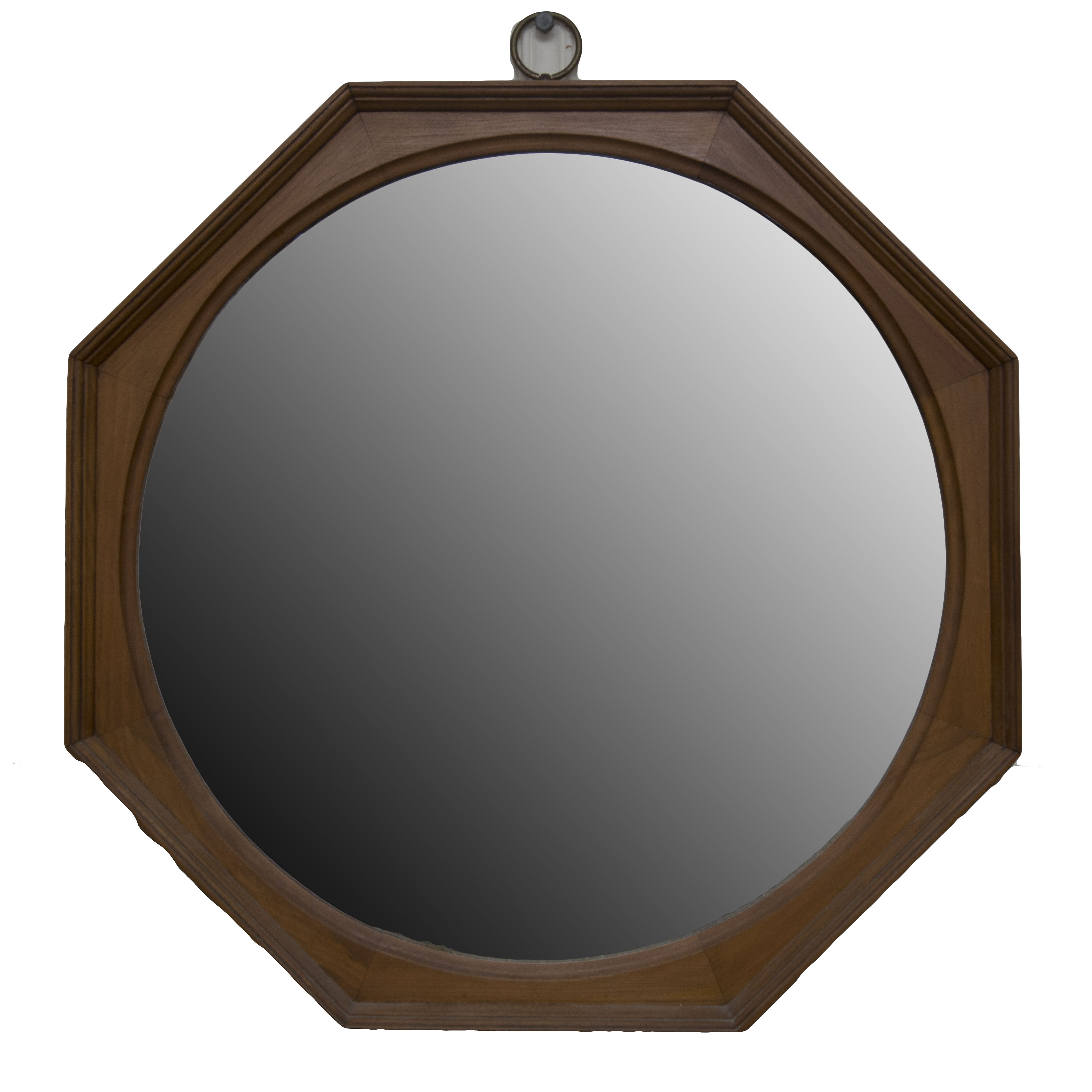 Octagonal Wood Framed Mirror