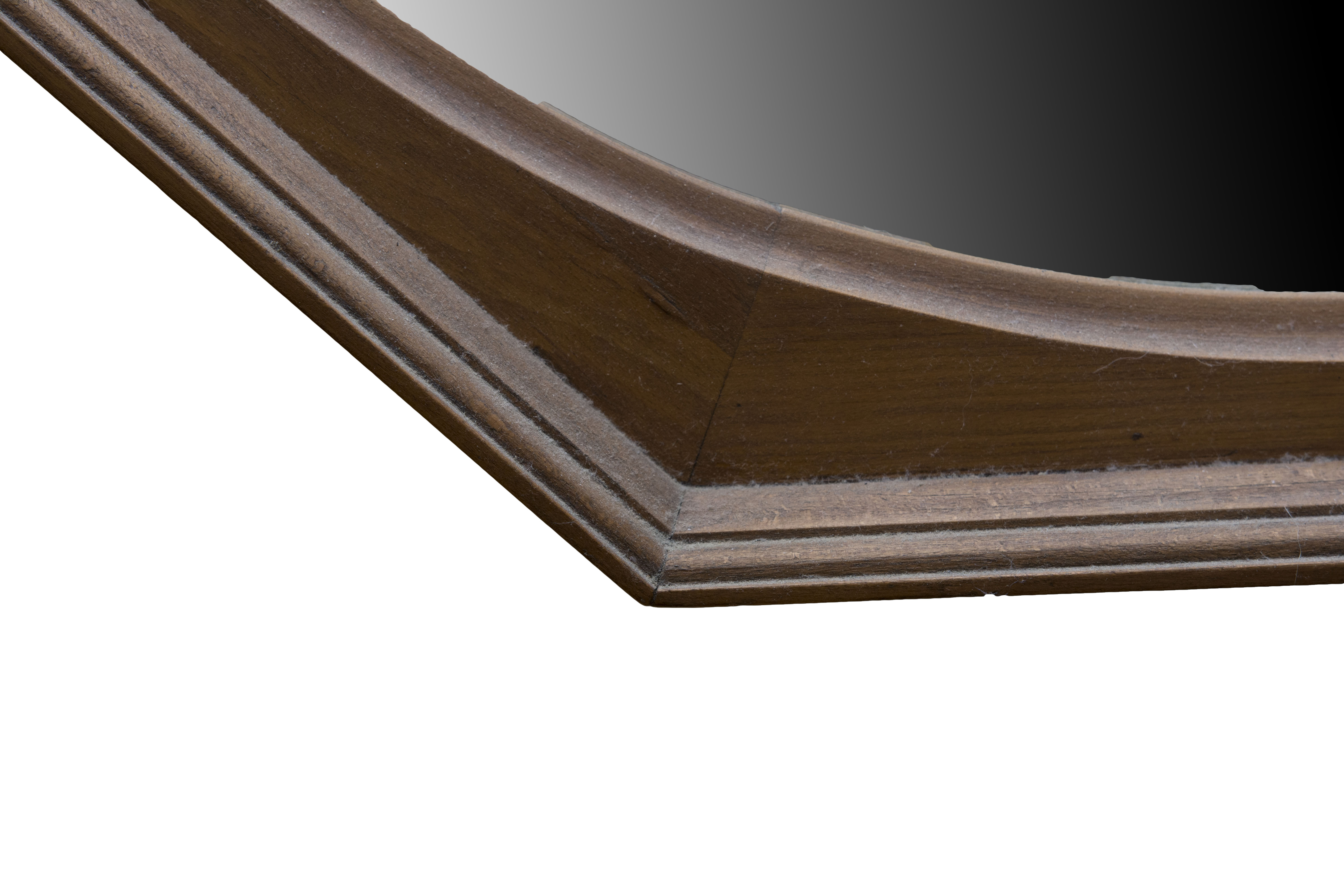 Octagonal Wood Framed Mirror