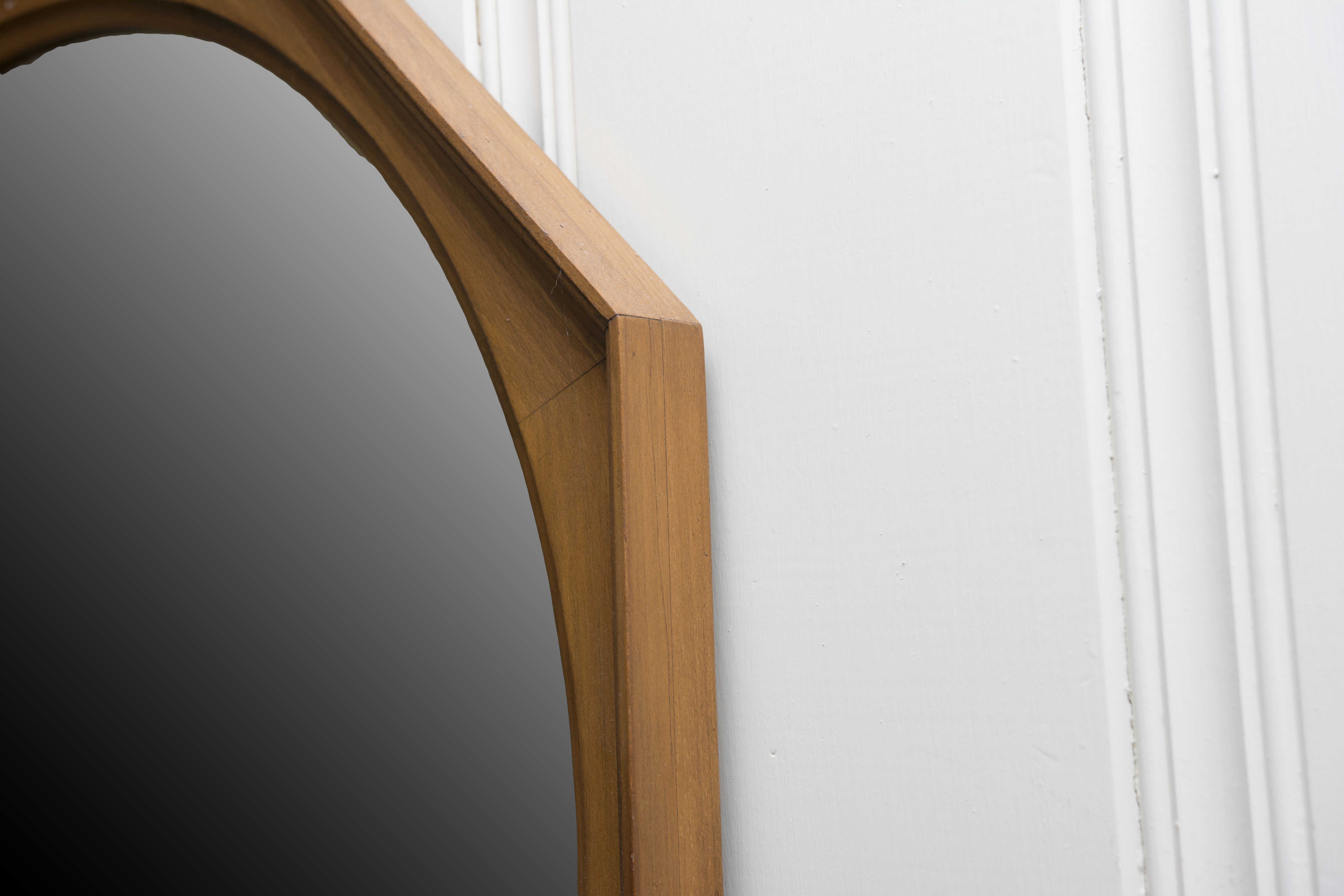 Octagonal Wood Framed Mirror