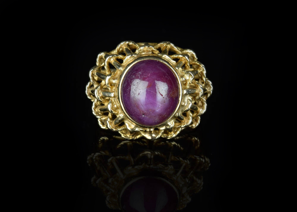 14K Gold and Natural Ruby Ring
