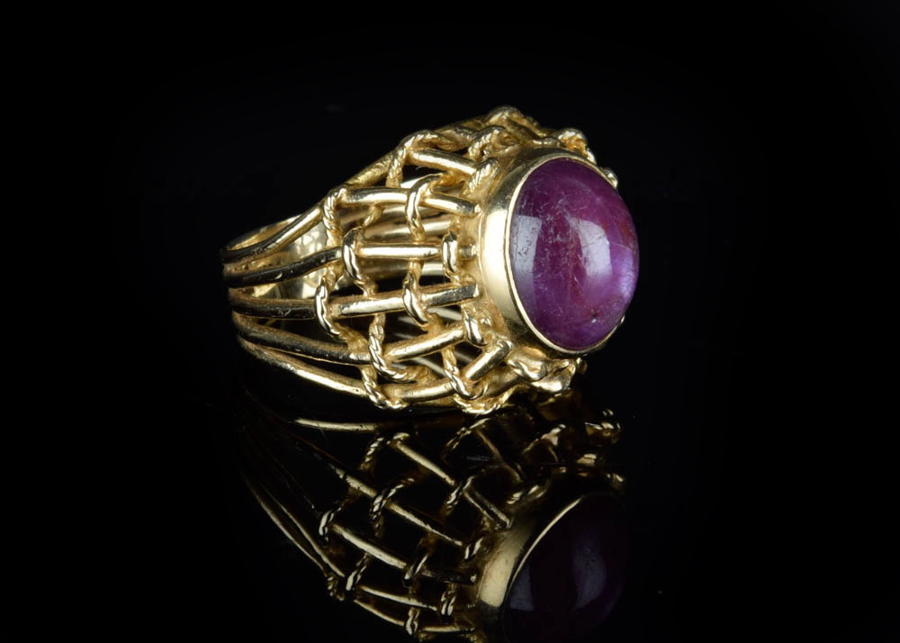 14K Gold and Natural Ruby Ring