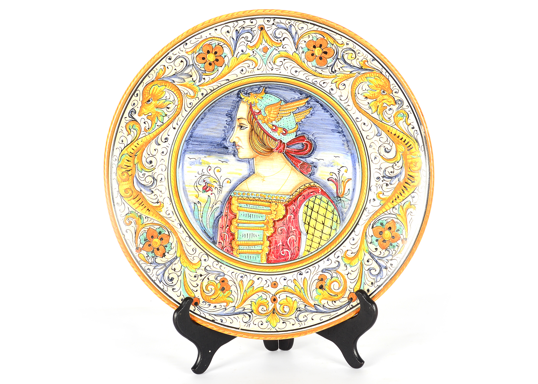 Pair of Handmade Deruta Majolica Style Painted Plates