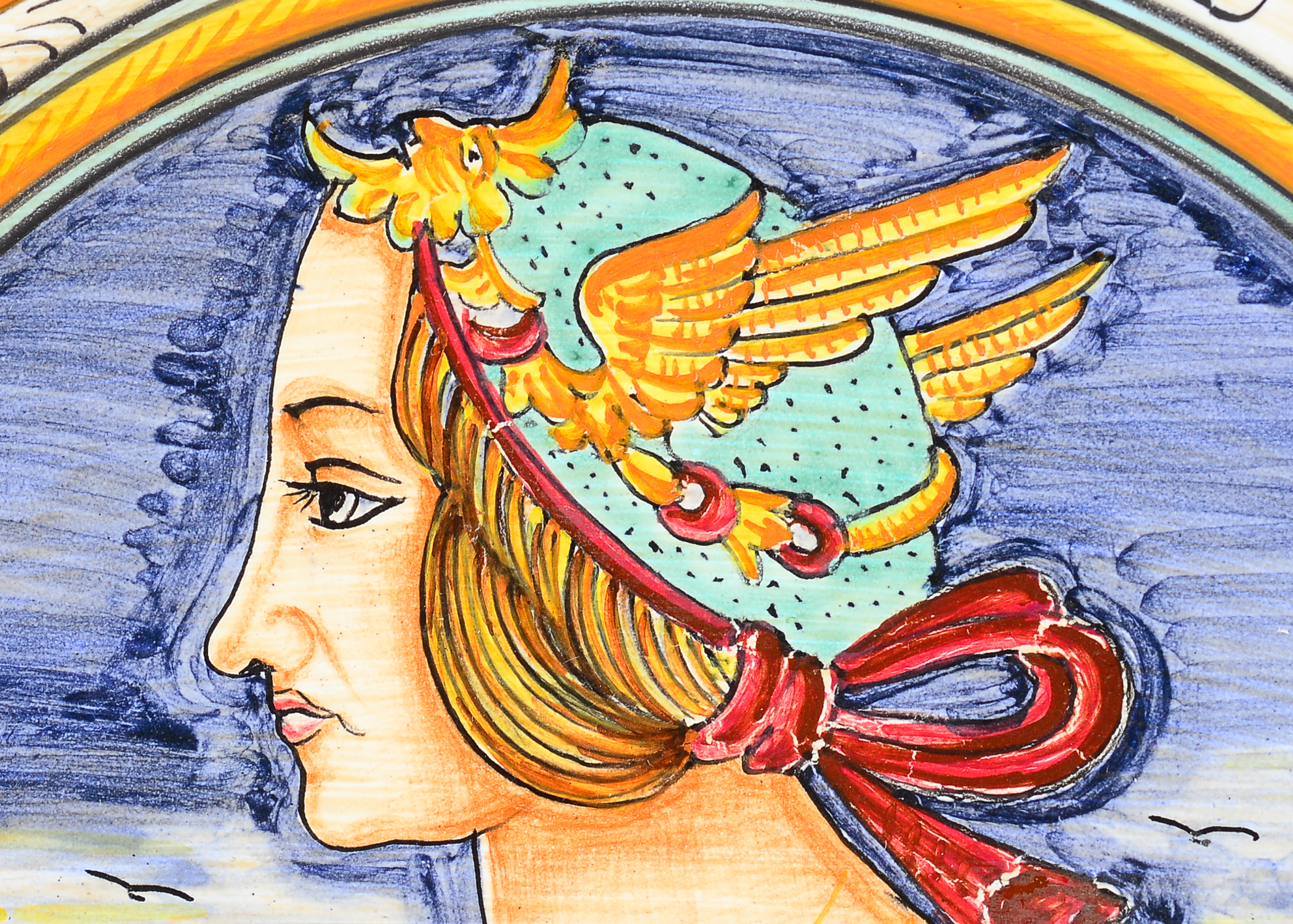 Pair of Handmade Deruta Majolica Style Painted Plates