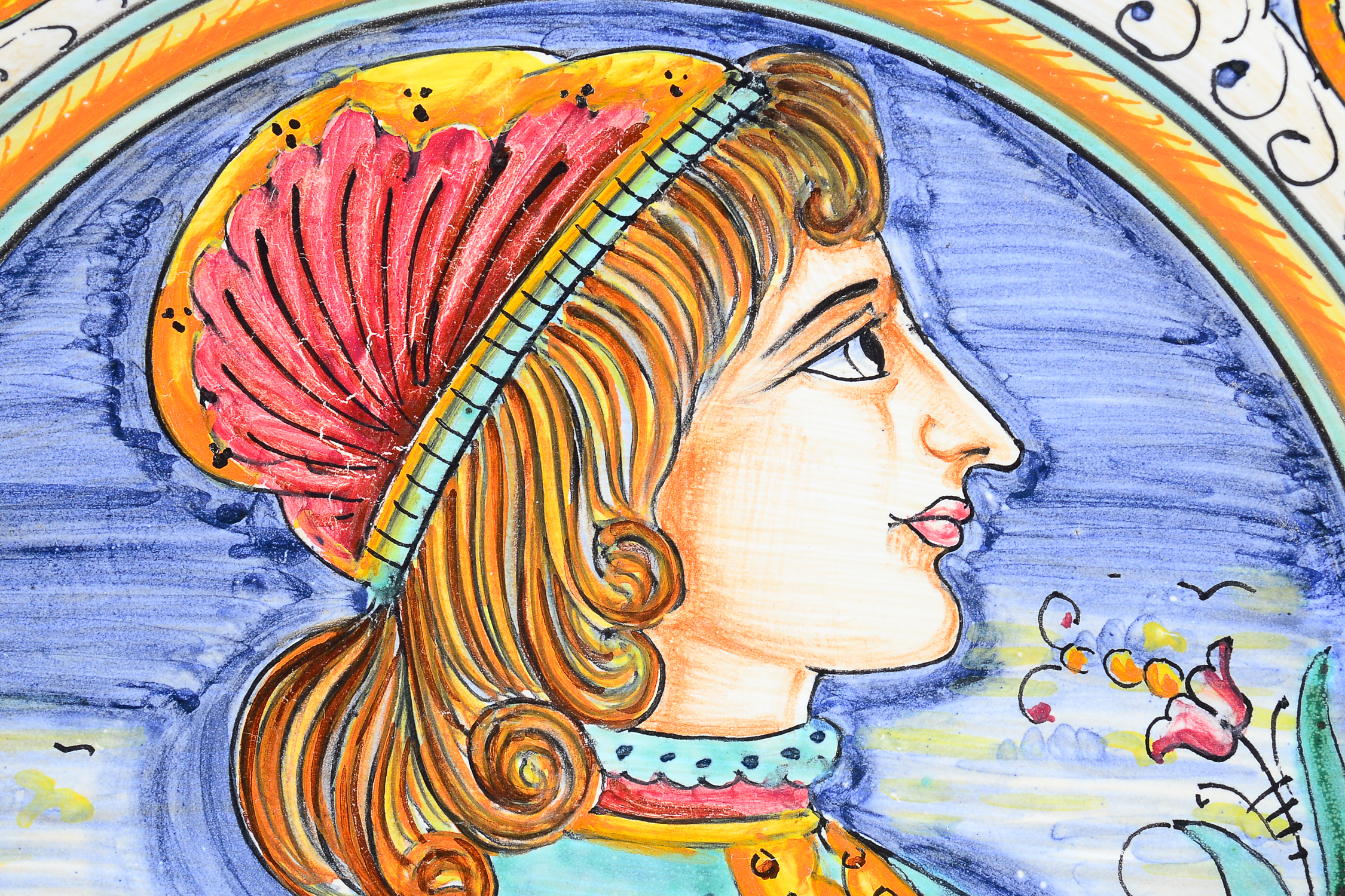 Pair of Handmade Deruta Majolica Style Painted Plates