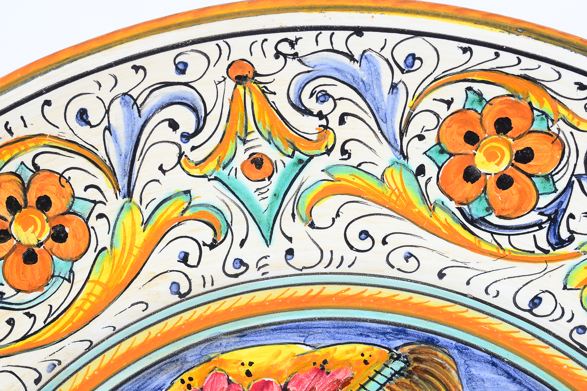 Pair of Handmade Deruta Majolica Style Painted Plates