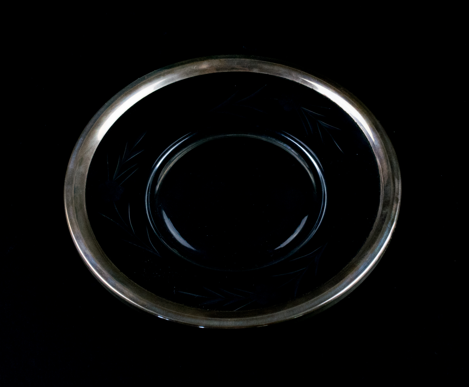 Sterling Silver and Glass Gravy Boat and Underplate