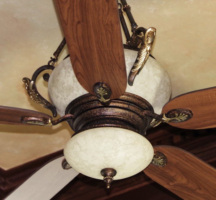 Ornate Lighted Ceiling Fan